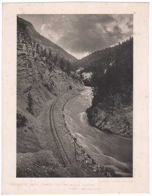 Birds-Eye View, Lower Kicking-Horse Cañon, Rocky Mountains (Canadian Pacific Railway)